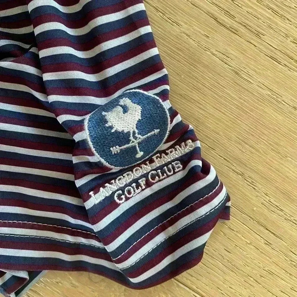 Matte Grey Striped Golf Polo XL - Picture 4 of 7